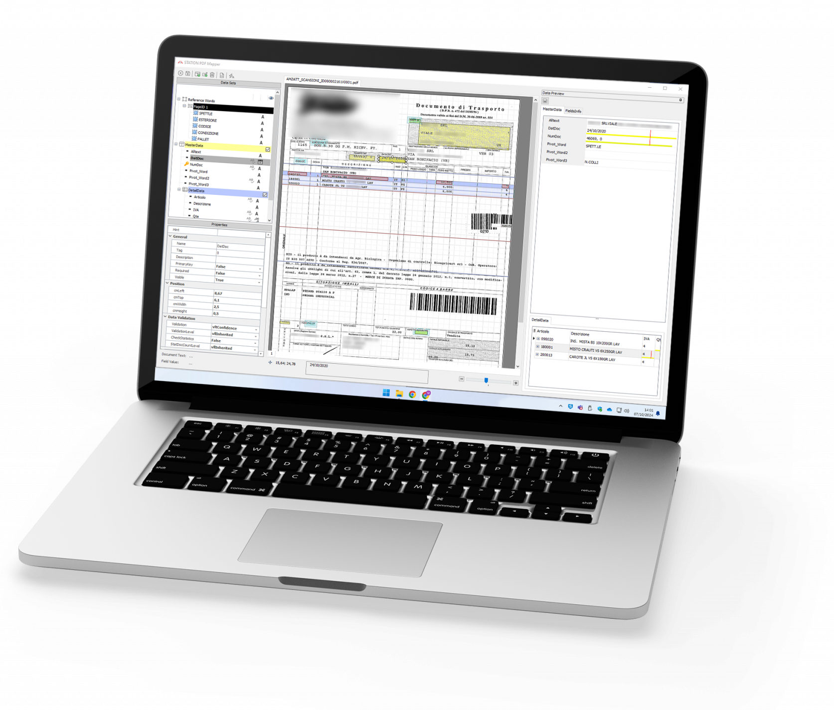 Station estrazione dati da scansione